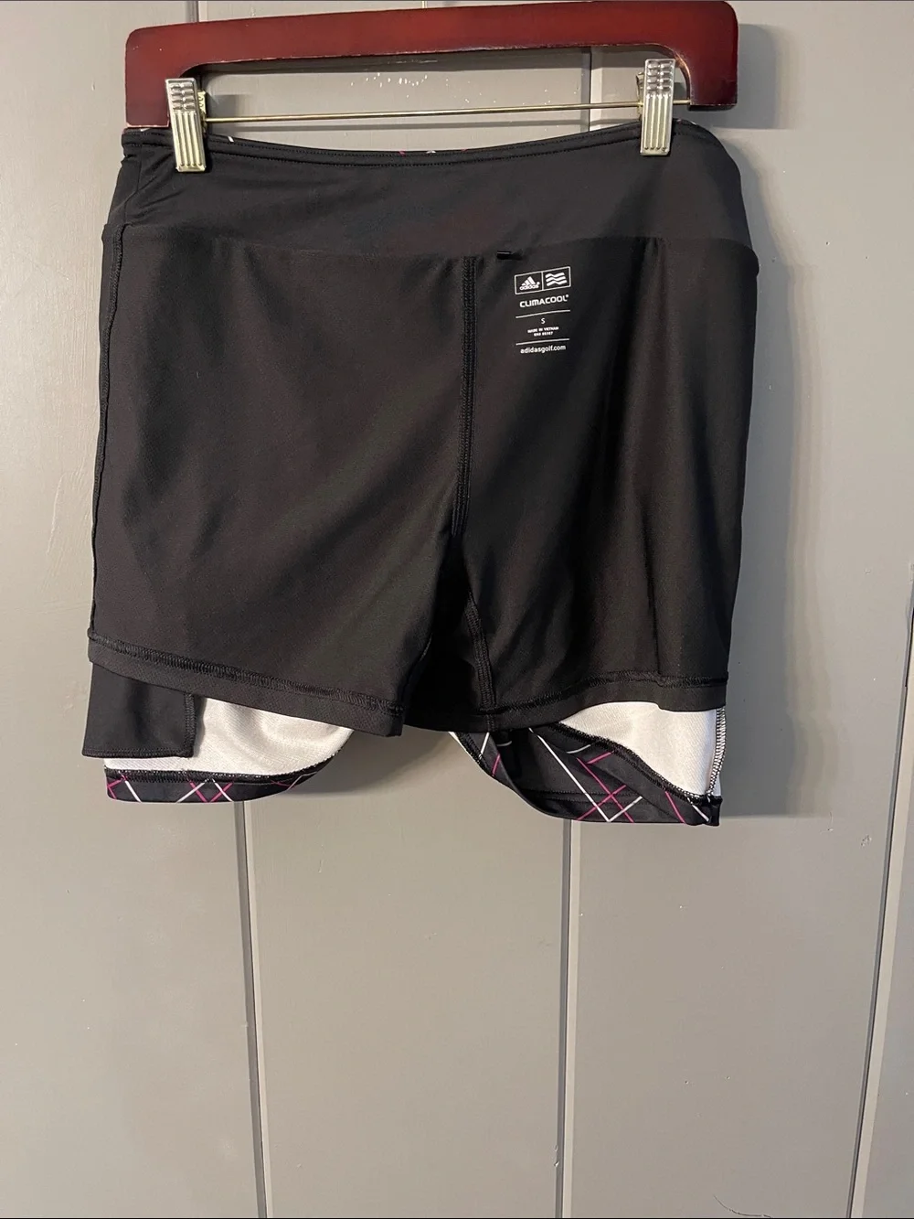Adidas Skort Skirt Short Golf Pickleball Tennis Black Pockets Sporty Tomboy